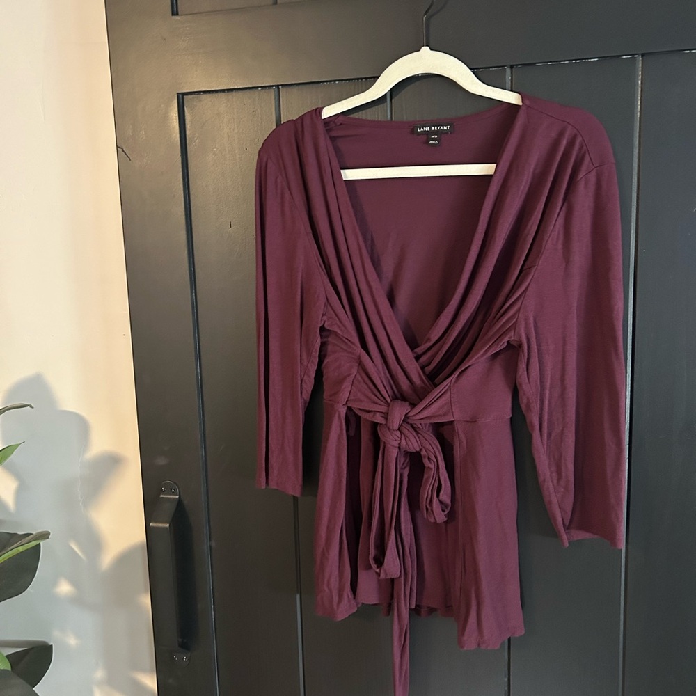Tie front purple top 14/16